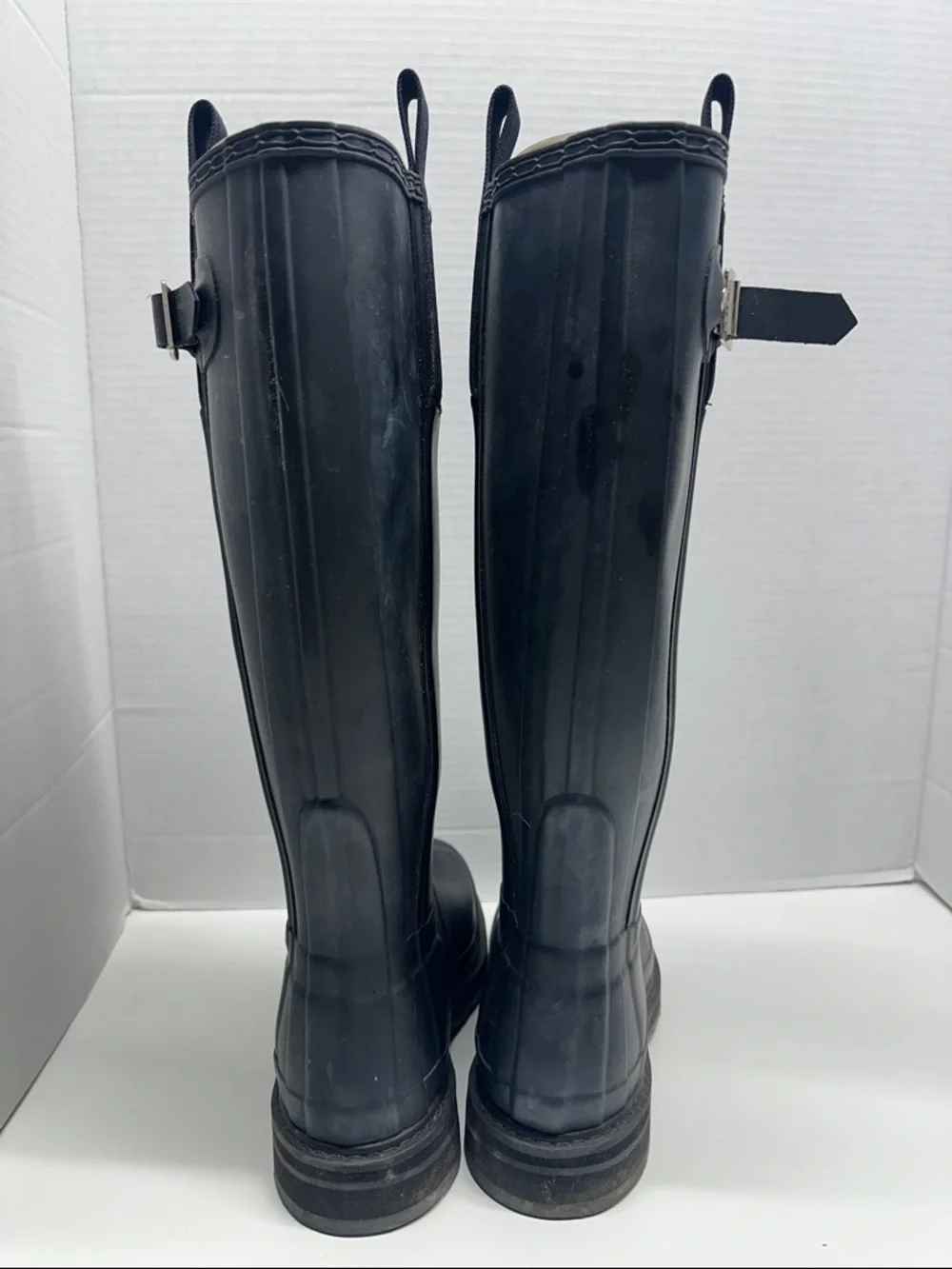 Hunter Rain Boots Boot Tall Pull On Tab Waterproof Matte Black Women's Size 6